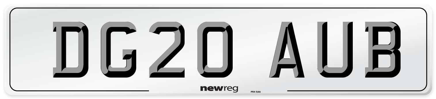 DG20 AUB Number Plate from New Reg